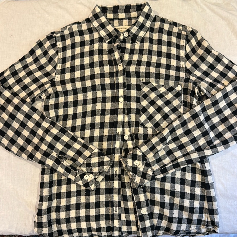 Current/Elliot Plaid Flannel Button Down Blouse B… - image 1